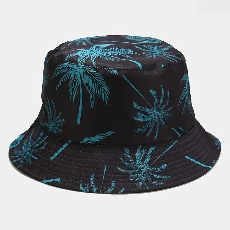 Boho Coconut Print Bucket Hat, Trendy Tropical Beach Sun Hat for Women Men, Unisex Lightweight Breathable Casual Summer Hat with Island Style Design, Foldable Outdoor Travel Hat for Beach Vacation, Festival, Fishing, Hiking and Everyday Wear
