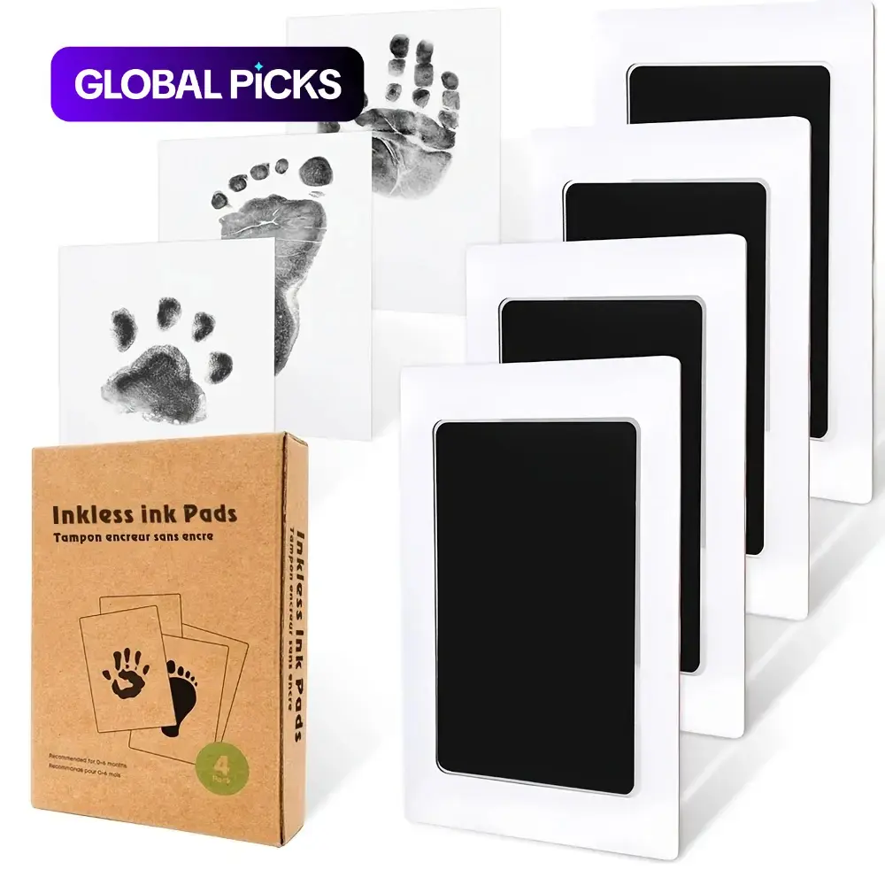 4pcs Universal Ink Pads for Pet Memories, Easy Clean Safe Quick Dry Ink, Perfect Gift for New Pet Parents, Creative Pet Keepsake, Newborn Gift #GLOBAL PICKS