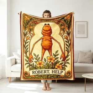 blankets Marcus The Worm Robert Help Funny Rigatoni Pasta Meme Fleece Flannel Blanket Warm Nap Kids Blanket Adult Blanket Cozy Throw For Couch Bed Dorm Gamers Meme Fans Holiday Birthday Christmas Party Gift home goods