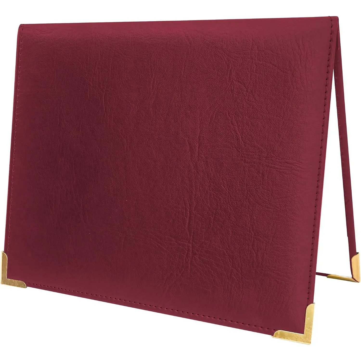 7"x9" Smooth Padded PU Diploma Cover Certificate Holder with 4 Metal Corner Maroon