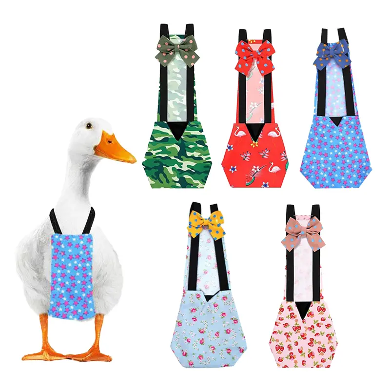 Reusable Waterproof Duck Diaper Adjustable Washable Poultry Nappy Pet Clothes, Suitable For Call Duck, Chicken, Goose, Hen Duckling, Comfort Indoor Backyard Waterfowl Bird Diaper Supplies
