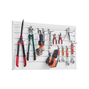 【DealsForYouDays】VEVOR Slat Wall Paneling, 2x 4 ft, PVC Garage Slatwall with Modular Design, White Slat Wall Easy-to-Install Adjustable Slatwall Panel with Coupling Structure DIY Cutting, Fits for Storage Display