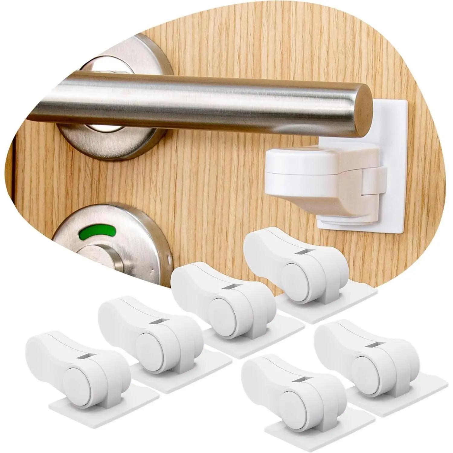 6-Pack Childproof Door Lever Locks - Baby Proof Handle Locks for Child Safety(Gift)