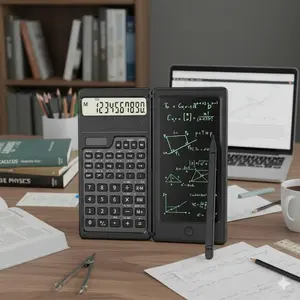 Foldable Scientific Calculator with Solar charging & Handwriting Pad. High Precision Portable Design for Students, Accounting, Engineering & Finance Professionals. Multifunctional Smart Electronic measurement Tool. Easy One-Key clear operation.