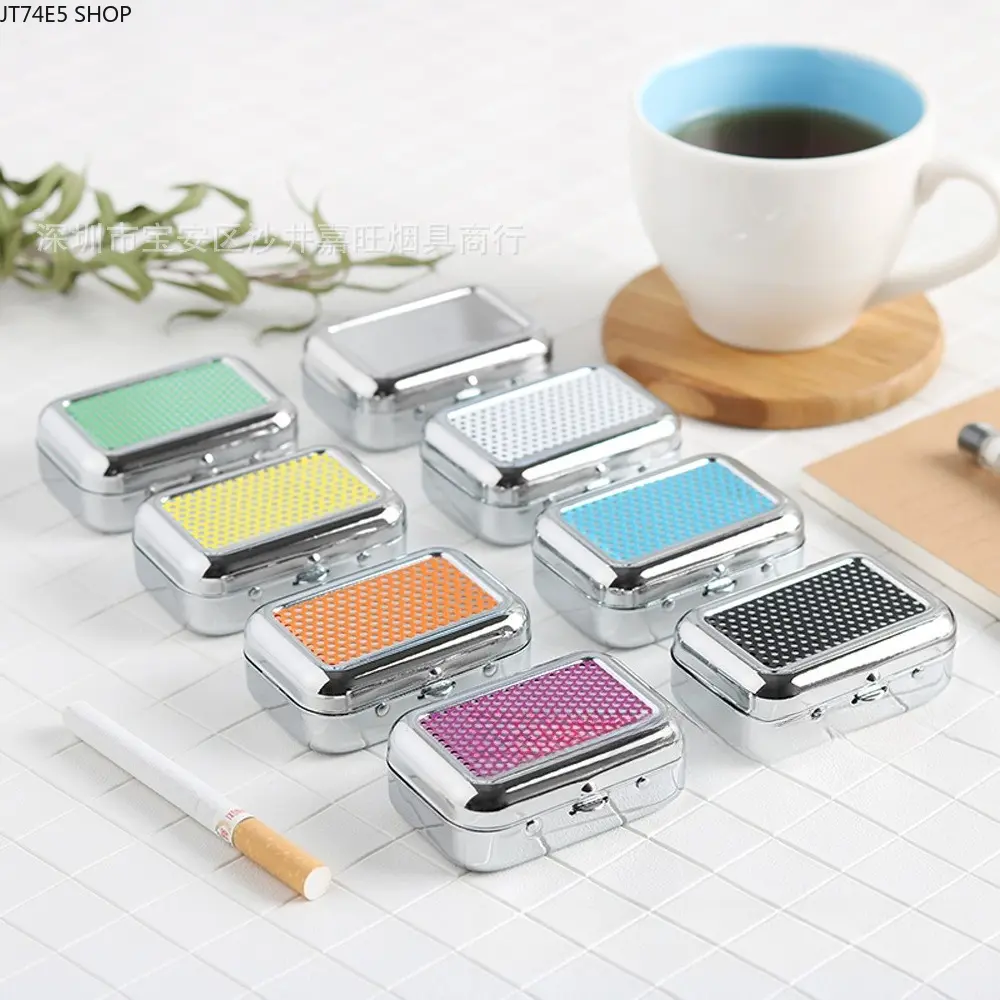 Personalized Square Metal Ashtray, Creative Fashion Portable Outdoor Ashtray