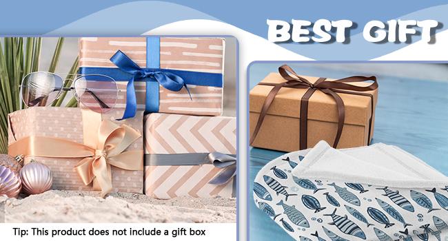 Coastal Blue Fish Theme Flannel Throw Blanket, Sea Ocean Birthday Gifts for Adults Kids Men Women, Beach Nautical Soft Blankets for Bedding Sofa 50" x 60"