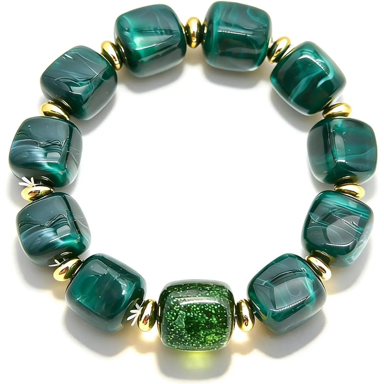 Chunky Beaded Bracelet for Women Colorful Rainbow  Bracelet Dopamine Statement  for Summer Boho Accessories
