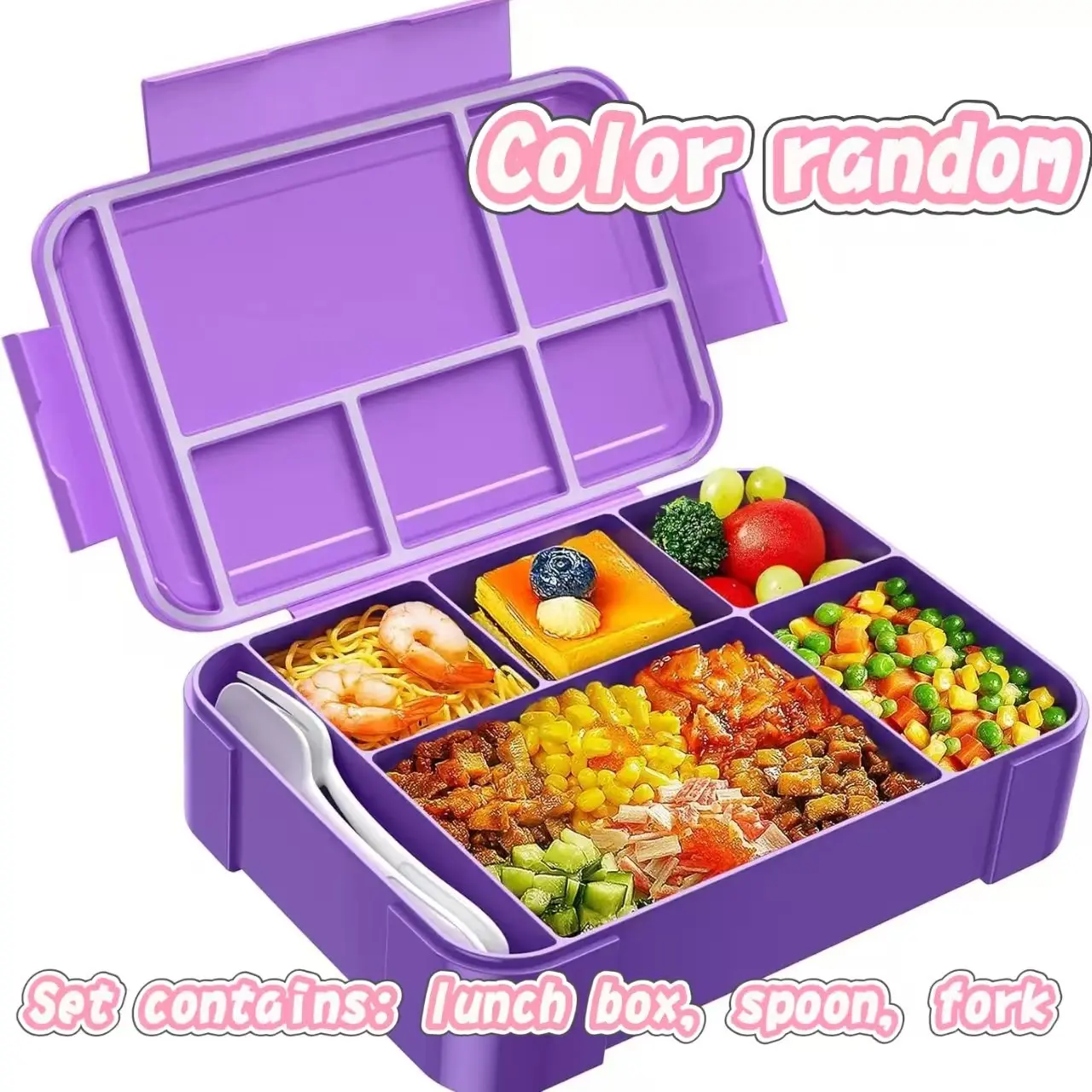 Lunch Box, Leakproof Lunch Box, 6 Compartments 1330ML Leak-Proof Adult Meal Container, Microwave Safe, Dishwasher Friendly, Reusable, BPA-Free