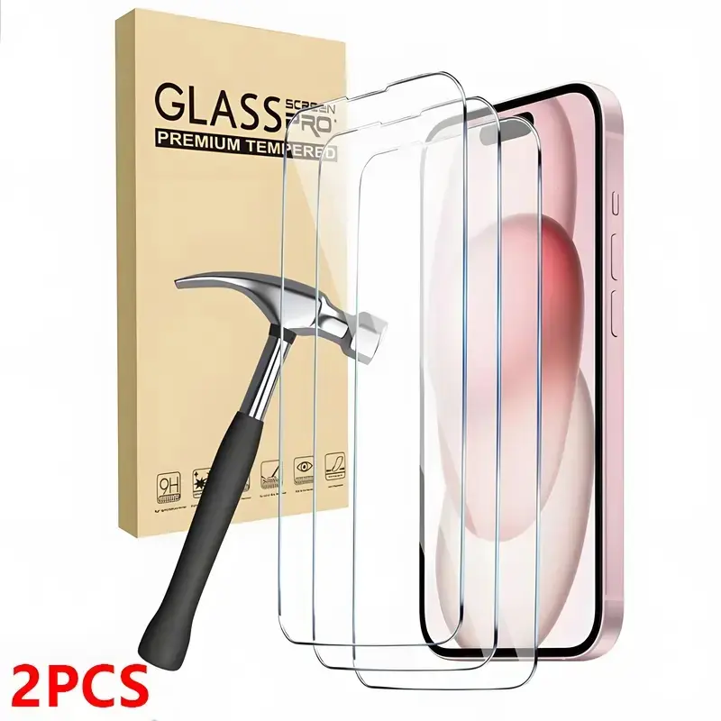 2 pack crystal clear tempered glass phone screen protectors compatible with iPhone 18 17 16 15 14 13 12 circular polarized eye protection ultra clear touch sensitive dust free bubble free easy to install perfect holid,Animal Design phone screen protectors