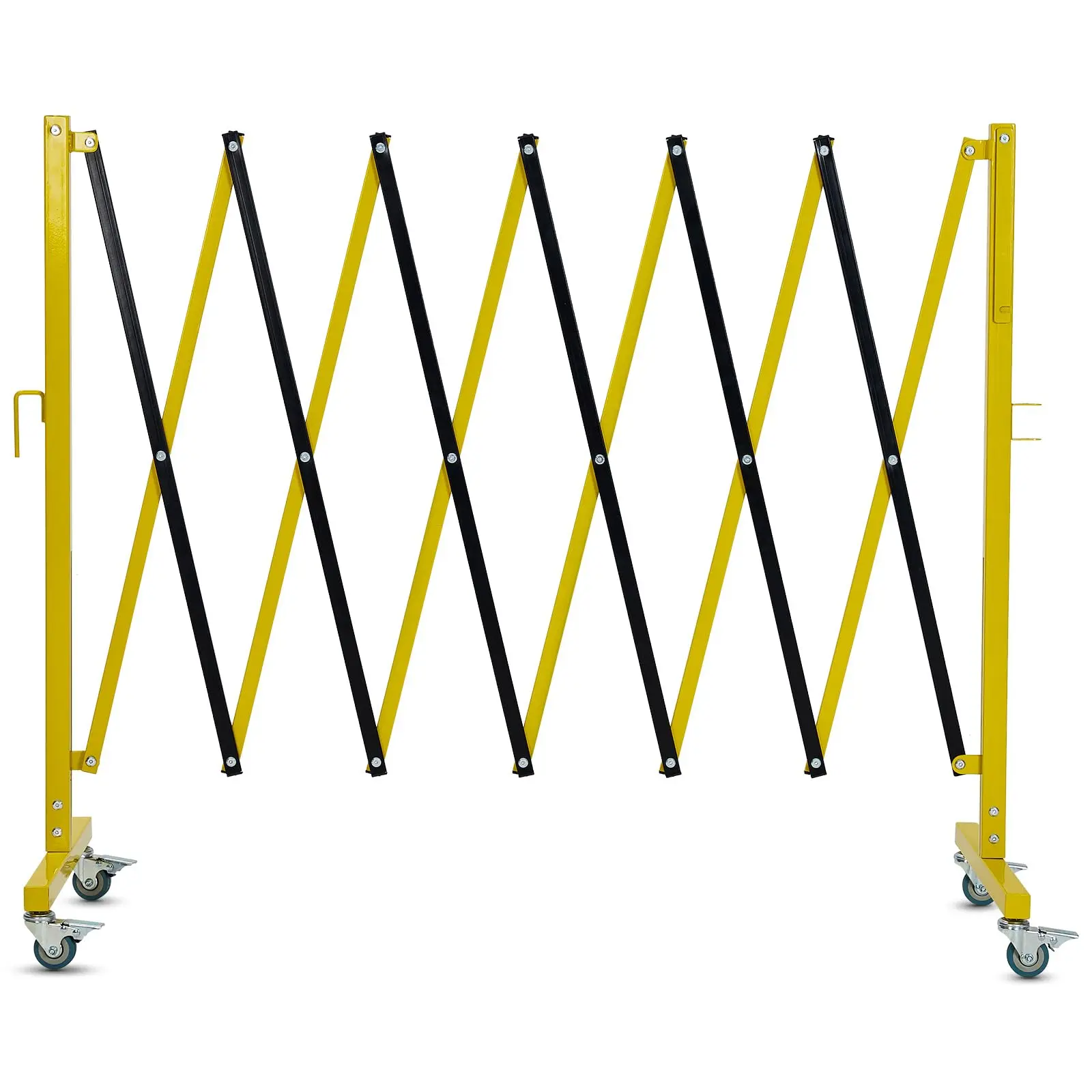 GARVEE 11 FT Industrial Expandable Metal Barricade, Yellow and Black, Mobile Safety Barrier Gate, Retractable Traffic Fence