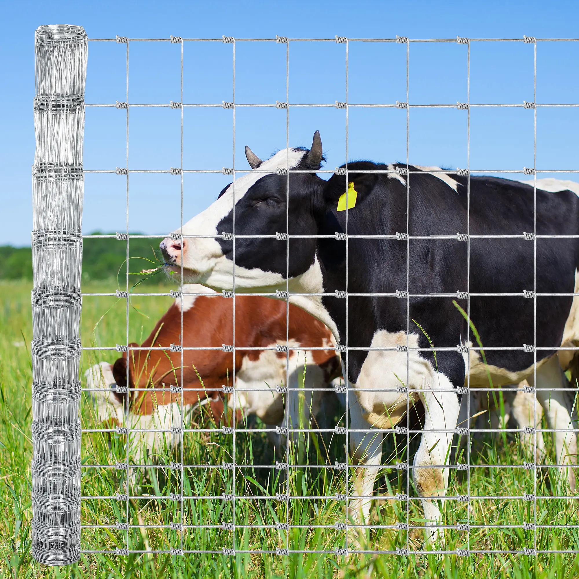 Garvee Heavy-Duty Galvanized Livestock Fence - Durable Zinc-Coated Wire Mesh for Cattle, Goat & Deer - Versatile Farm & Animal Enclosure Fencing - Material Handling Solution