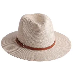 Panama straw hat with wide brim, summer sun protection, unisex, lightweight, breathable, and highly effective in sun protection