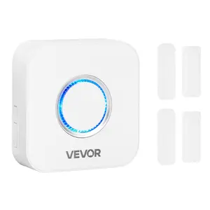 VEVOR Door Chime, DC 12V, Wireless Door Open Contact Sensor Alarm Chime with 656 ft Range, 58 Chimes 5 Adjustable Volume, Doors Ringer Alert for Business, Store, Home, Office When Entering
