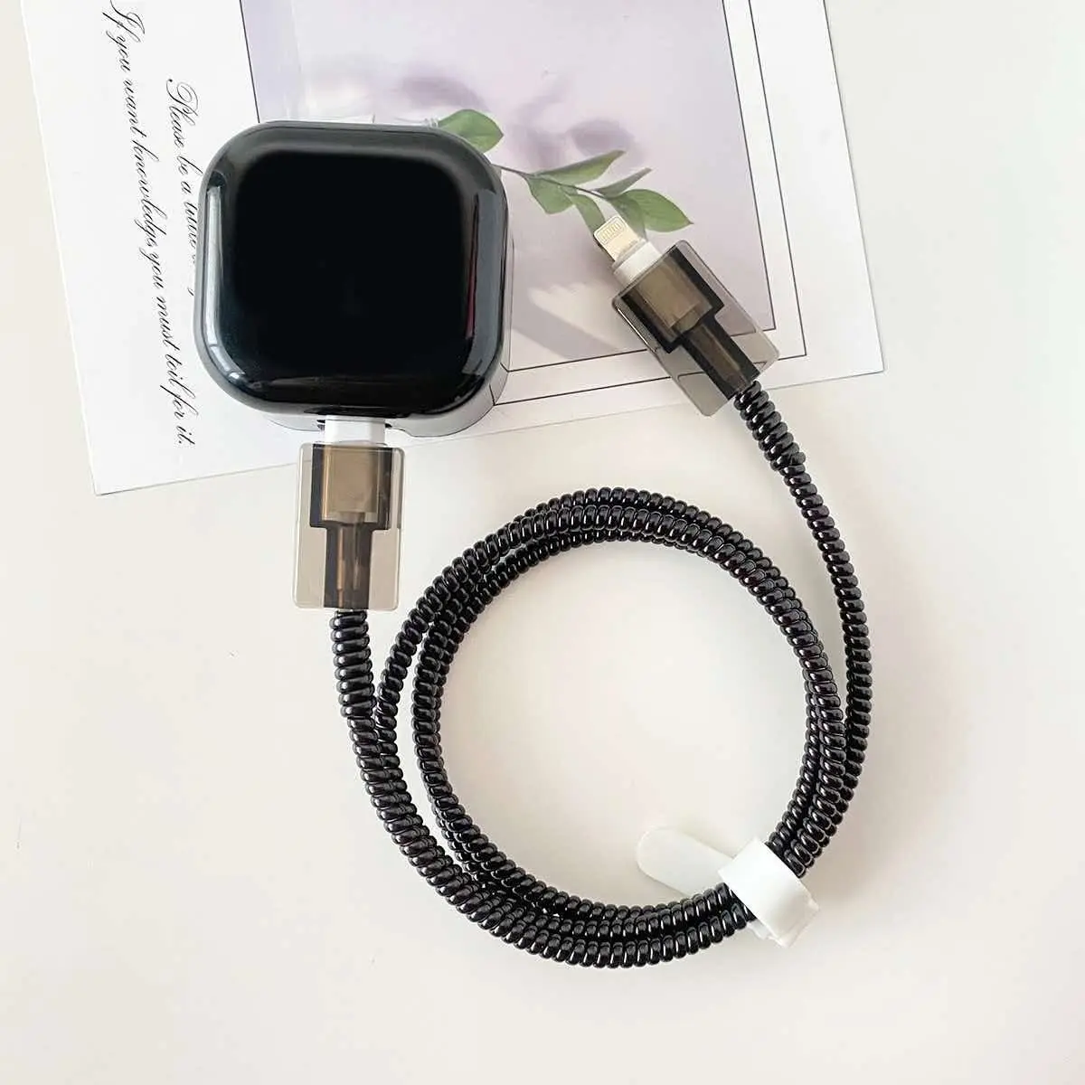 Uk 20w Simple Style Tpu Data Cable Charger Protector, Daily Charging Anti-Breakage Cable Protection Set, Protective Case