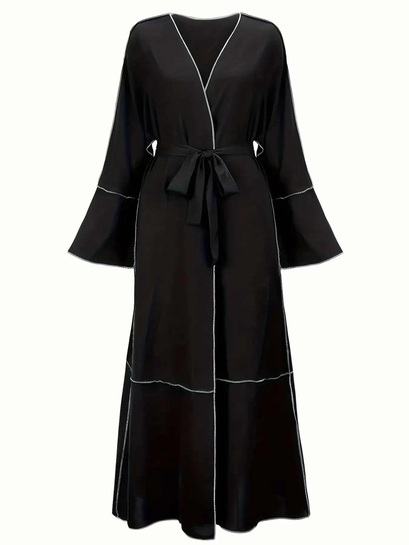 Muslimah Abaya with Sequin Details, Sophisticated Formal Fashion, Elegant Islamic Clothing, Modest Abaya, Long Sleeves, Sparkly Accents, Lightweight, Iftar Parties, Modesty Abaya