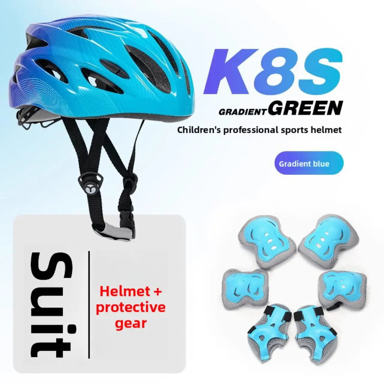 Roller Skating Gear Set, Balance Bike Skateboard Protection, Ice Skating Knee Elbow Guards, Bicycle Safety Kit, 7-Piece Protective Equipment