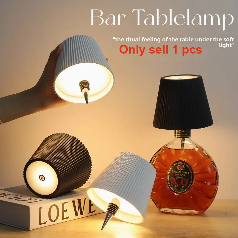Touch-Controlled Bottle Table Lamp, RGB Dimmable USB Rechargeable Night Light, Ideal for Bar, Restaurant, Bedroom, Camping