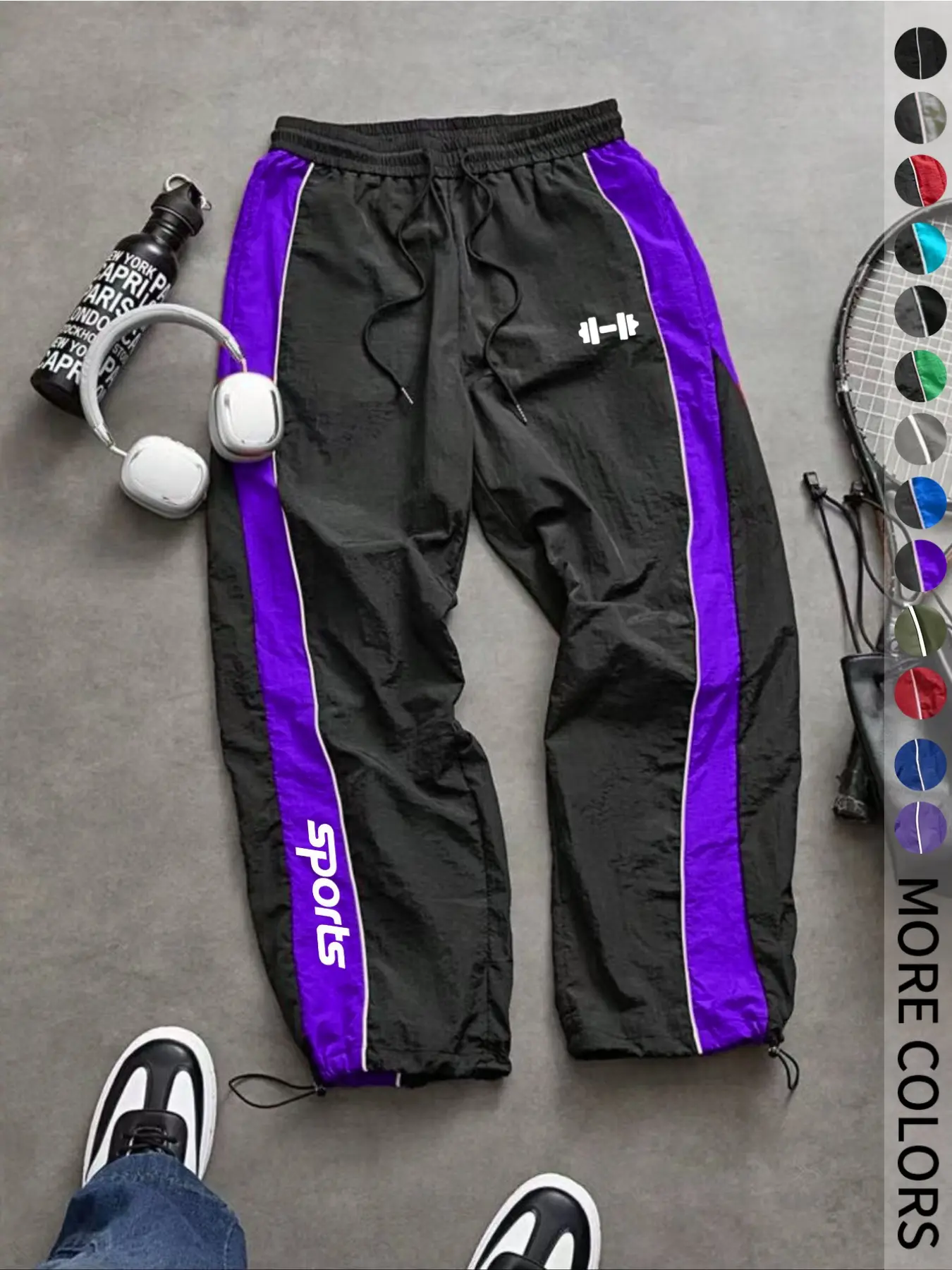 New Men's Casual Sport Pants, Loose Fit, Elastic Waistband, Fashionable Print, Lightweight Fabric, Perfect for Daily Wear
