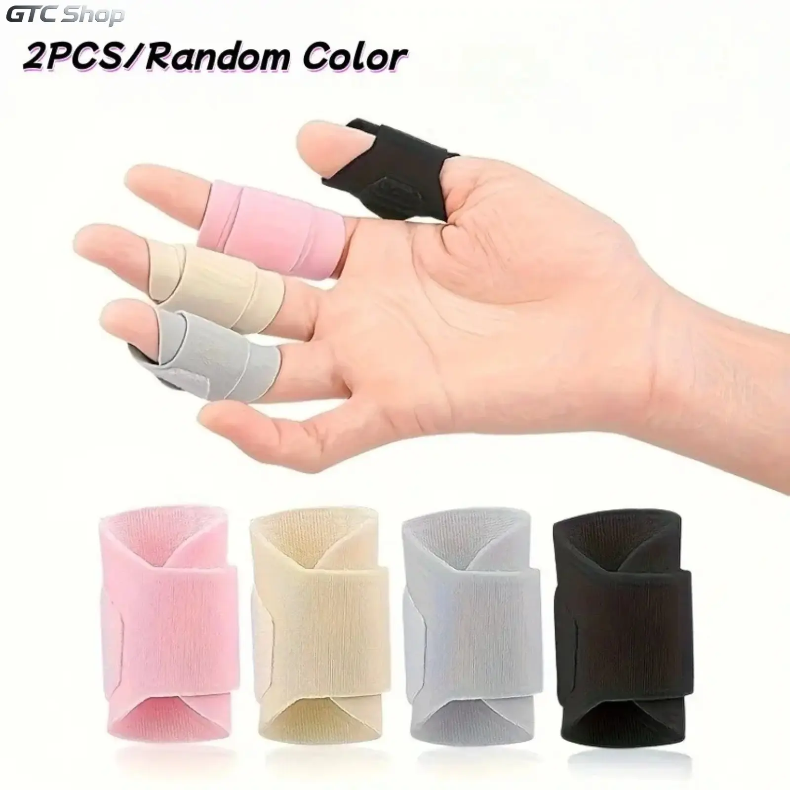 2 Pairs Elastic Reusable Finger Support Sleeves, Adjustable Snug Fit Finger Guard Protectors, Breathable Sports Finger Braces for Basketball Volleyball, Injury Prevention & Joint Stability for Training and Competition