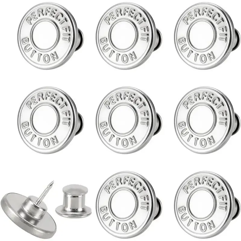 8pcs set 17mm Jeans Buttons, Adjustable Fit Metal Button Closure, Button Closure Design, Reusable Denim Fasteners, Durable Clothing Hardware, Sewing, Supply, DIY Friendly, Perfect for DIY Projects