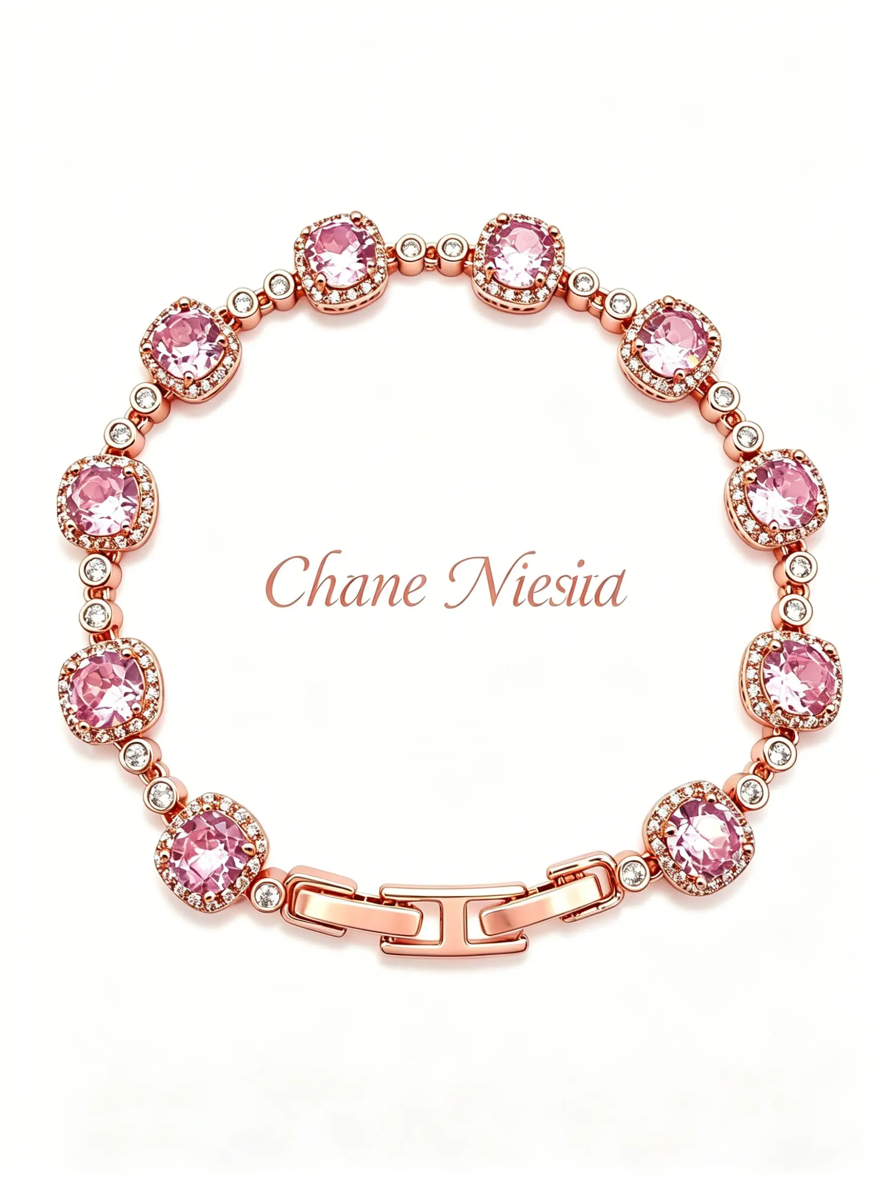 Square Rose Rhinestone Bracelet, Elegant Hand Chain with Stretch Clasp, Perfect for All Occasions, Women's Jewelry