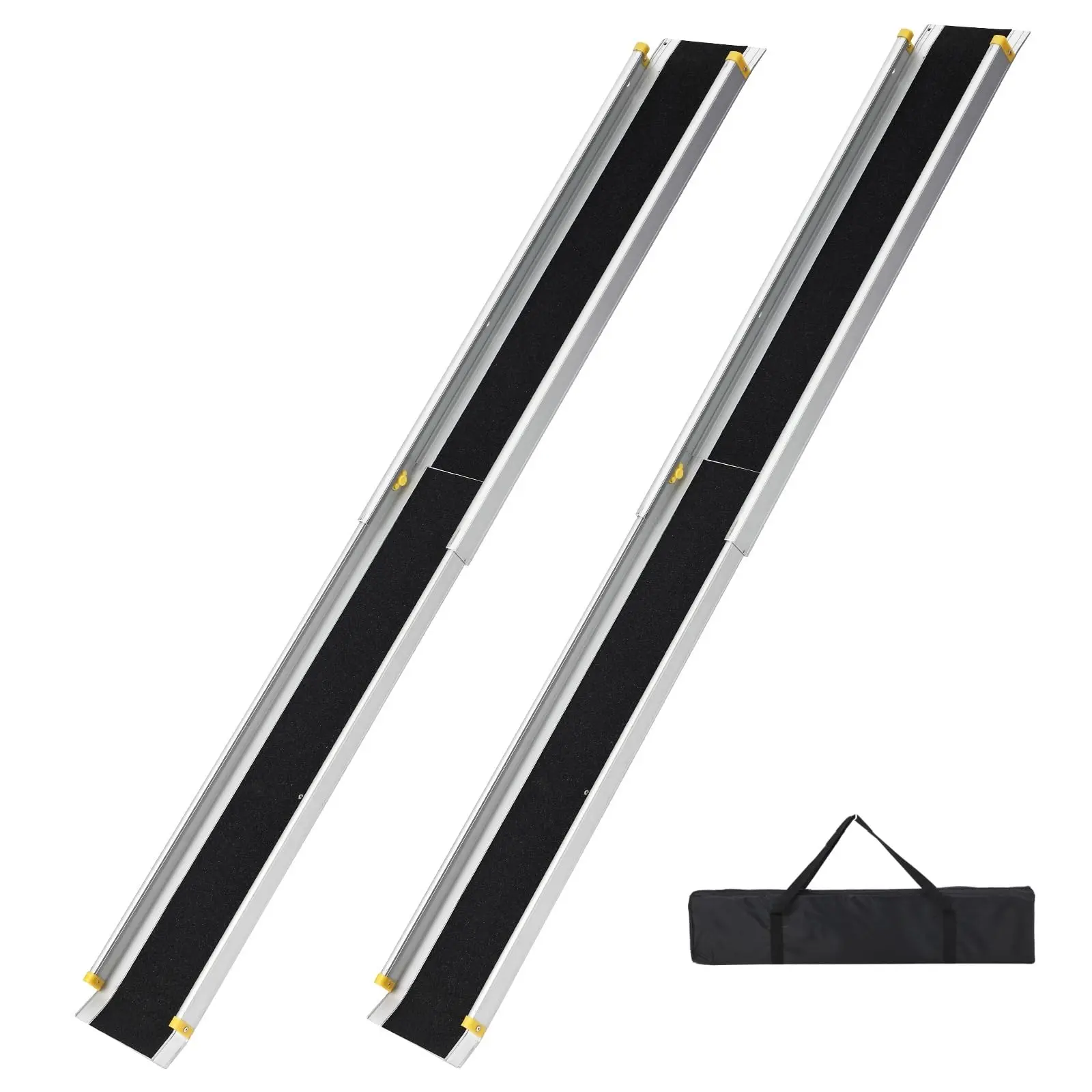 GARVEE Portable Wheelchair Ramps for Home Steps, 3.5-6 Ft Adjustable Aluminum Ramps for Wheelchairs with Storage Bag, 600 Lbs Capacity, Non Slip Surface for Doorways, 1 Pair