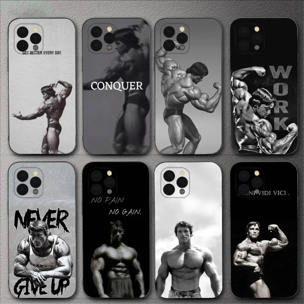 Arnold Schwarzenegger Movie Icon Personalized Soft Cover, Black Silicone Shockproof Protection Phone Accessory for iPhone 11-17 Pro Max/Plus & Samsung Galaxy S23-S25 (Ideal for Movie Fans), Accessories