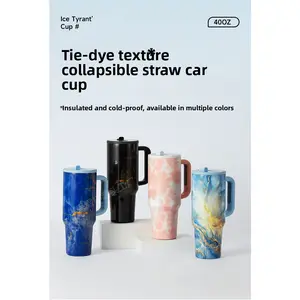 yichuan Ice Tyrant'Cup| Leak-proof insulated thermos cup, with flip straw, available in a variety of colors Tumbler Bottles Water Bottles Portable water jug cap 40 oz hydro jug with handle