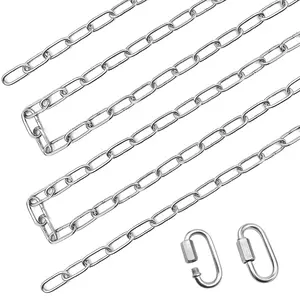 304 Stainless Steel Chain with 2 count Chain Link Connectors, 10  1/8 inch Thickness Heavy Duty Metal Chain Hardware  for  and Outdoor Decoration Lights Chandelier  Fence