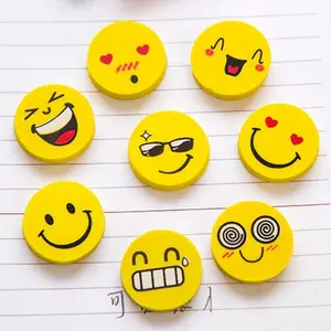 30pcs Random Cute Smiley Face Erasers, Fun and Practical, Perfect Holiday Gifts, Surprise Small Presents, Ideal for Friends