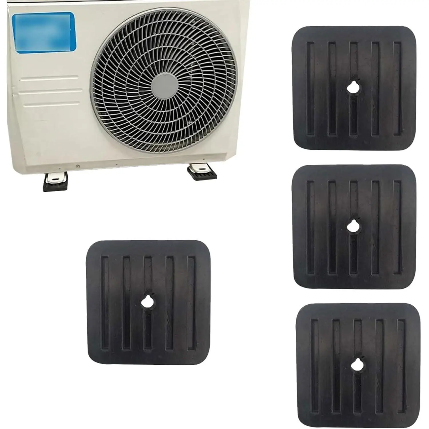 4 count Mini Split Anti-Vibration Pads, Air Conditioner Shock Pad, Wall Mounting Bracket Rubber Isolator Pad for Ductless Split Air Conditioner Condenser Heat Pump System Outdoor Condenser Unit A/C HVAC