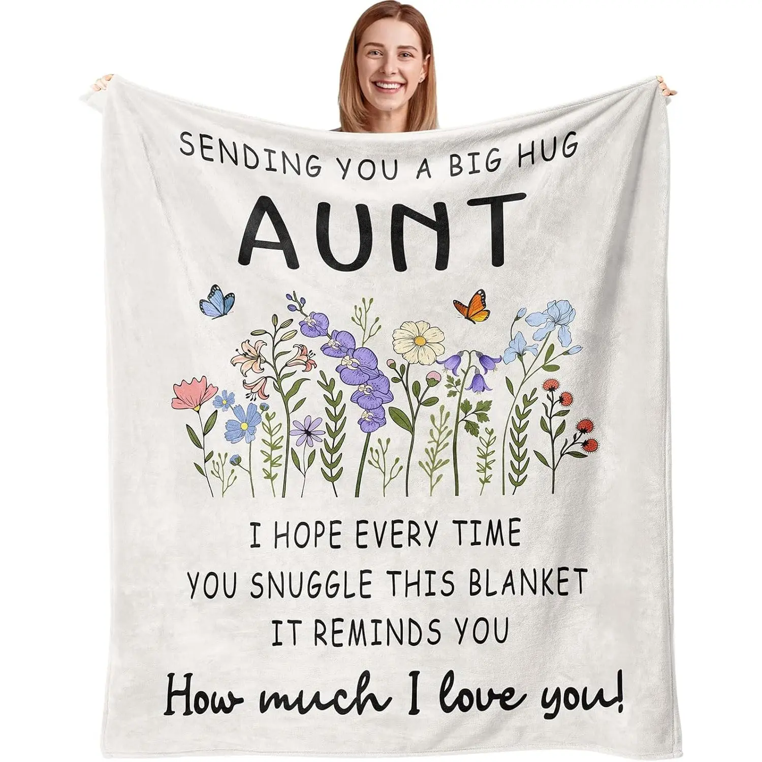 Aunt Gifts Blanket 50"X60", Auntie Gift Ideas, Aunt Birthday for Women, Gifts from Niece/Nephew, Best Auntie Present for Mothers Day Christmas