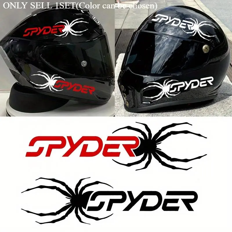 2PCS/SET SPYDER + Spider Motorcycle Hardcore Sticker, Motorcycle Stickers, Gear Decor Decal, Motorcycle Decoration For Helmet, Car Trunk