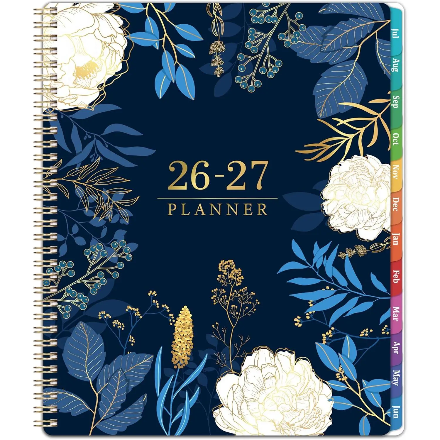 Planner 2026-2027 - Academic Planner 2026-2027, Jul 2026 - Jun 2027, Planner Weekly and Monthly, 8.5" x 11", Monthly Tabs, -Wire Binding, Holidays,  Pocket, Habit