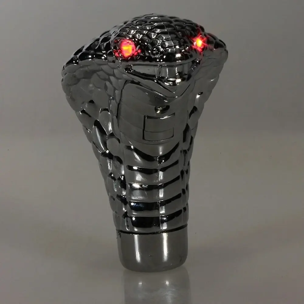Universal Chrome Red Blue LED Eyes Car Cobra Manual Gear Shift Knob Snake Shifter camper rv
