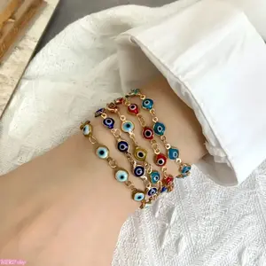 2026-5-Pack Evil Eye Bracelets – Adjustable Chain Protection Jewelry for Women & Men