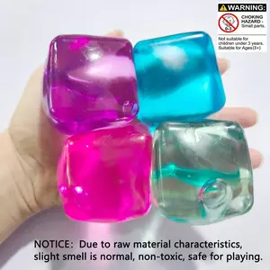 4 Counts Stress-Relief Toy Set, Slow-Rebound Squeeze Squishies, Squishy Stress Balls, Pressure-Release Office Desk Toys, Anti-Stress Kit, Fun Gift for Holidays and Parties, Stress Cubes