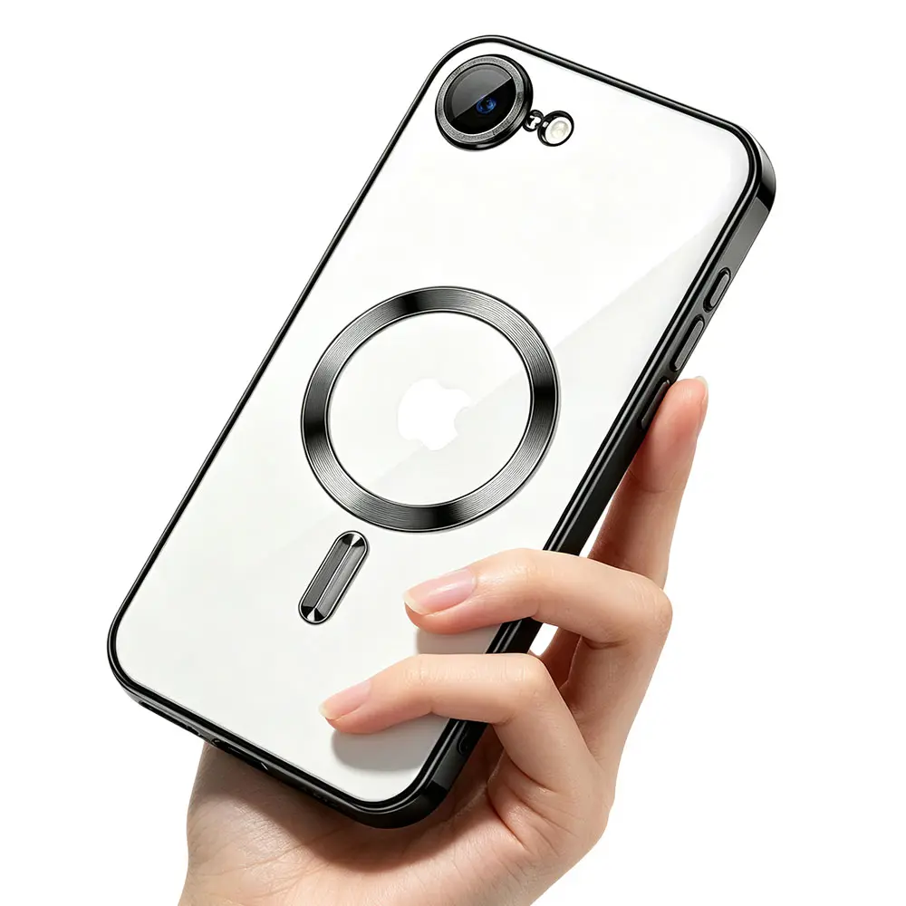 Magnetic for iPhone 17E 16E 7 8 Plus SE2 SE3 SE Case Full Camera Lens Protector Plating Soft Clear Phone Case
