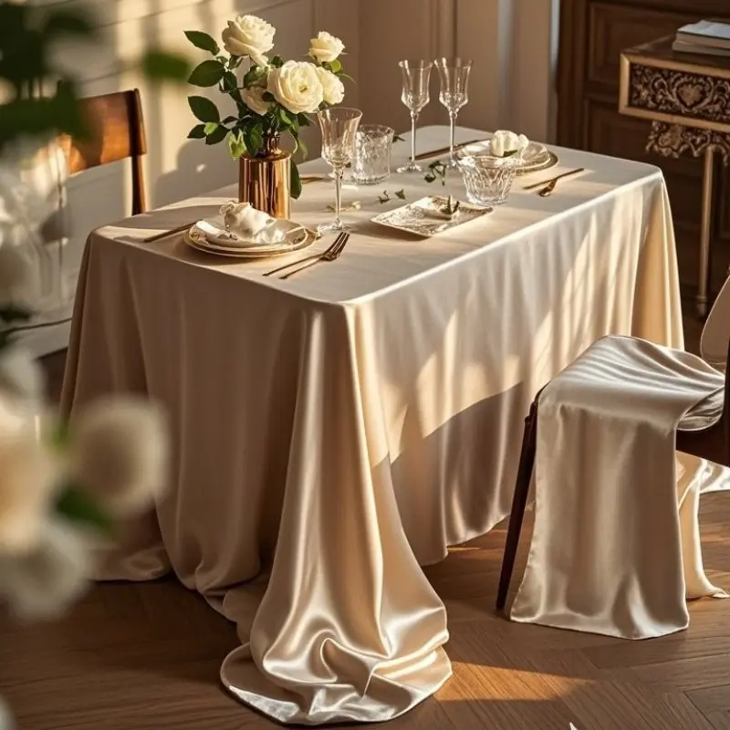 Brocade tablecloth, hotel high-end French tablecloth customization, rectangular, thickened, golden, Elegant, light luxury, high-end long tablecloth, Fine Dining