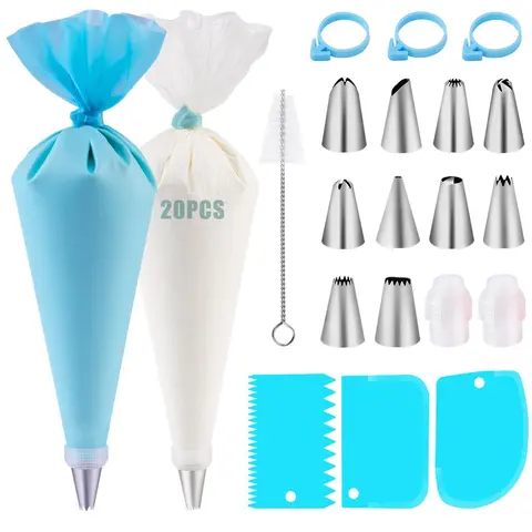 BPA-Free 1-Piece Weld Stainless Steel Cake Decorating Nozzle Set - Frosting Piping Kit, Pastry Bags and Tips, Beginner-Friendly Tools, Smooth Finish for Indoor Recreation Baking