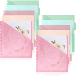 10 count Letter Size Discbound Dividers with Tabs and Pockets - 11 Discs 8.5 x 11 Plastic Dividers for Office