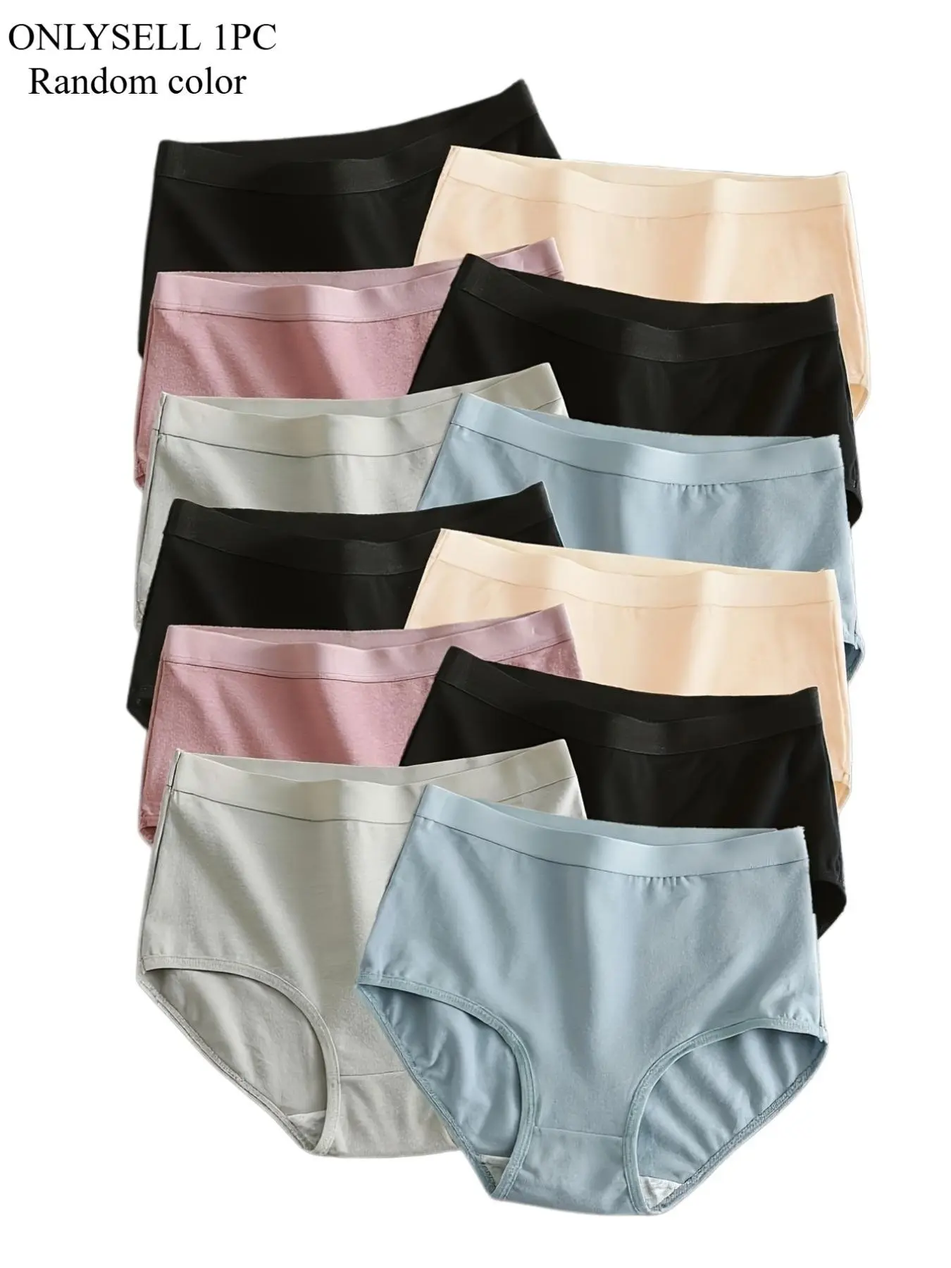 8pcs colors, 1 piece shipped in random color Soft and comfortable mid-rise panties, breathable skin-friendly assorted multi-colors, anti-chafing slim-fit design, elegant ladies' underwear