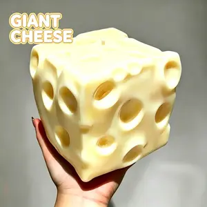 Large Soft Cheese Fidget Stress Ball, Reboundable Moldable Creative Soybean Ball, Pressure Relief Toy, Perfect Gift for Birthday, Festival, Seasonal Gifts