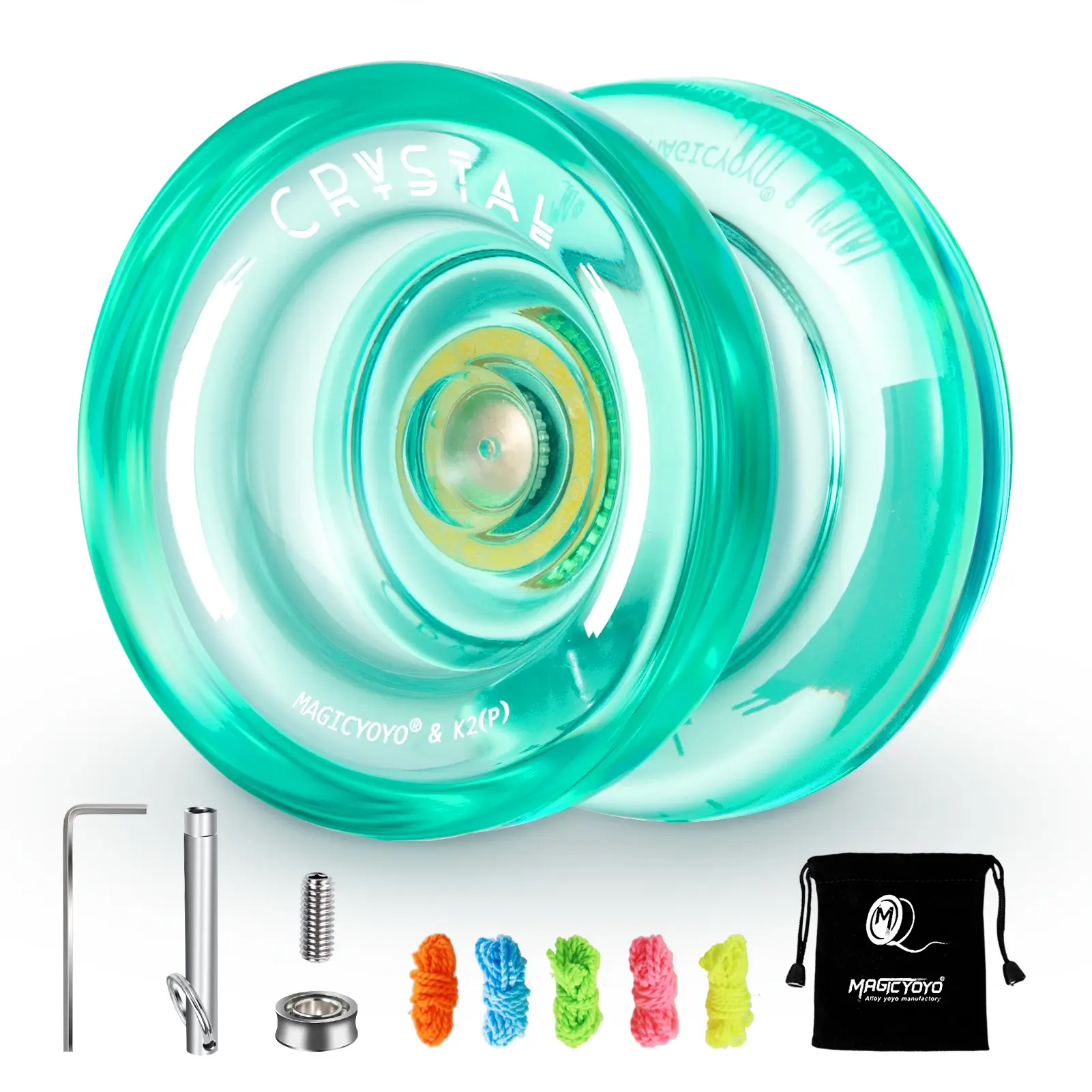 MAGICYOYO Crystal YoYo K2 - Responsive Plastic Yo-Yo for Kids & Beginners, Includes Unresponsive Bearing for Advanced Tricks