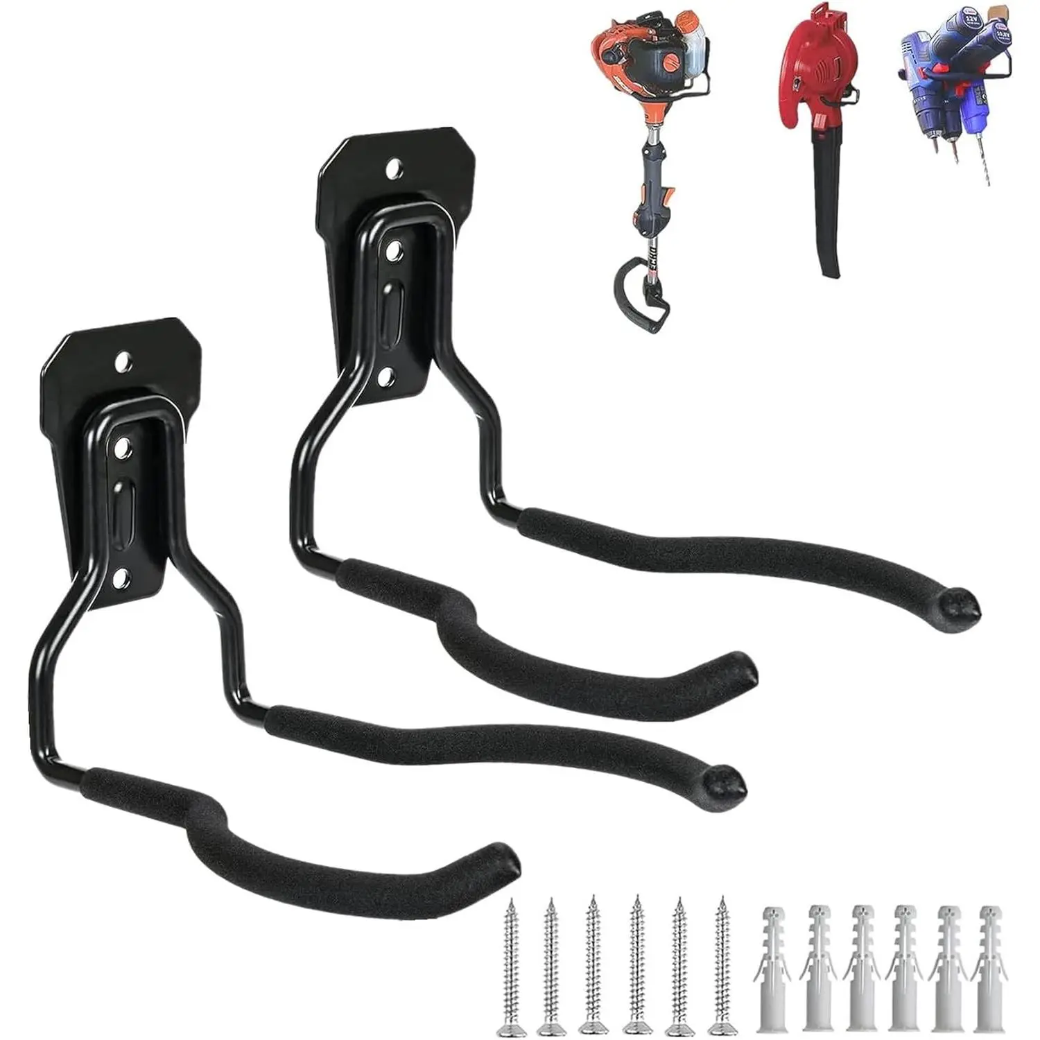 Garden Power Tool Hanger, String Trimmer Wall Hanger Bracket, Weed Eater Storage Hook for Garage Wall, Weed Trimmer Wall Mount, Weed Wacker Holder for Brush
