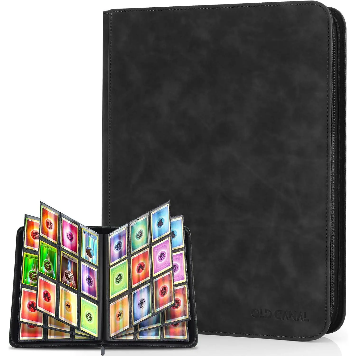 Trading Card Binder, Game Cards, 9 Pocket Card Album Fer H Up to 540 Cards, Premium and Durable Zipper Binder, Cards Her Album for MTG, TCG, Baseball Cards, Football Cards, Black