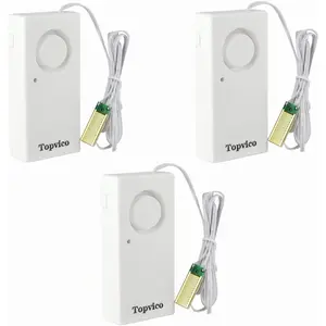 3 Packs 120dB Water Leak Sensor Flood Alarm, Battery Operated Standalone Moisture Detector for Basement & RV
