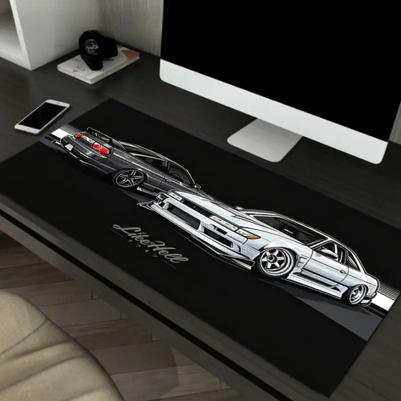 1pc Street Racing Modified Sport Car Desk Computer Mouse Pad,Non Slip Base Durable Mousepad Gaming Keyboard Mat For Gaming Setup Home Office Decor