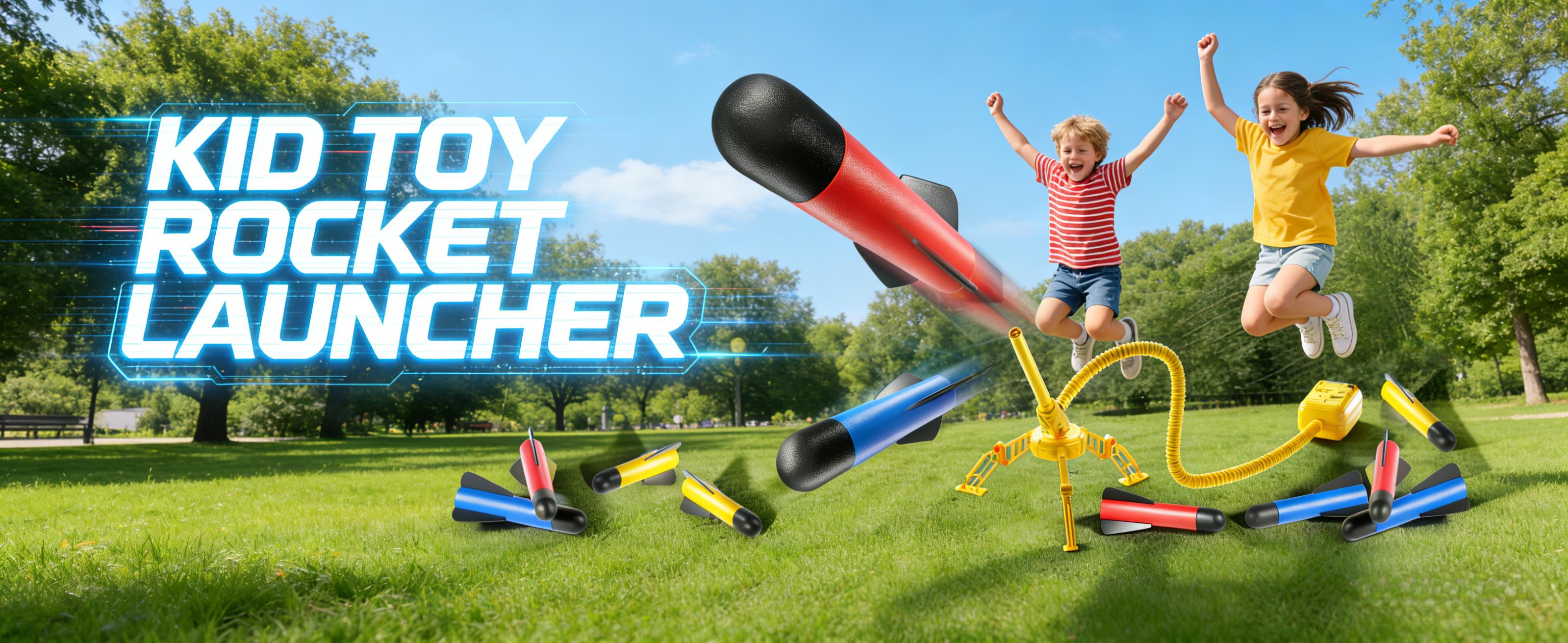 Rocket Launcher for Kids, 12 Foam Rockets, Launch up to 100+ft, Foam Jump Rocket Launcher Toy,Outdoor Outside Backyard Toys for Boys and Girls, Birthday Gift Toys for Kids Boys Girls Age 3 4 5 6 7 8 Years Old