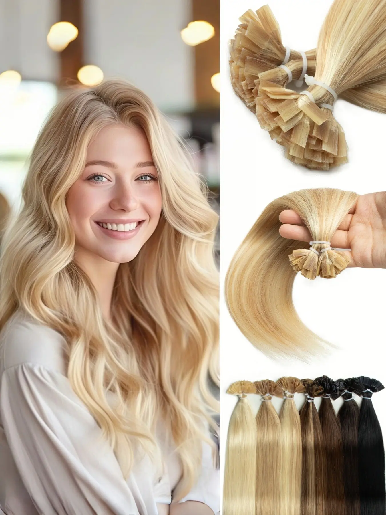 30g Pack F Tip Human Hair Extensions, Hot Fusion Keratin Application, Enhances Length & Volume, Ideal for Parties, Weddings, Festivals, Cosplay